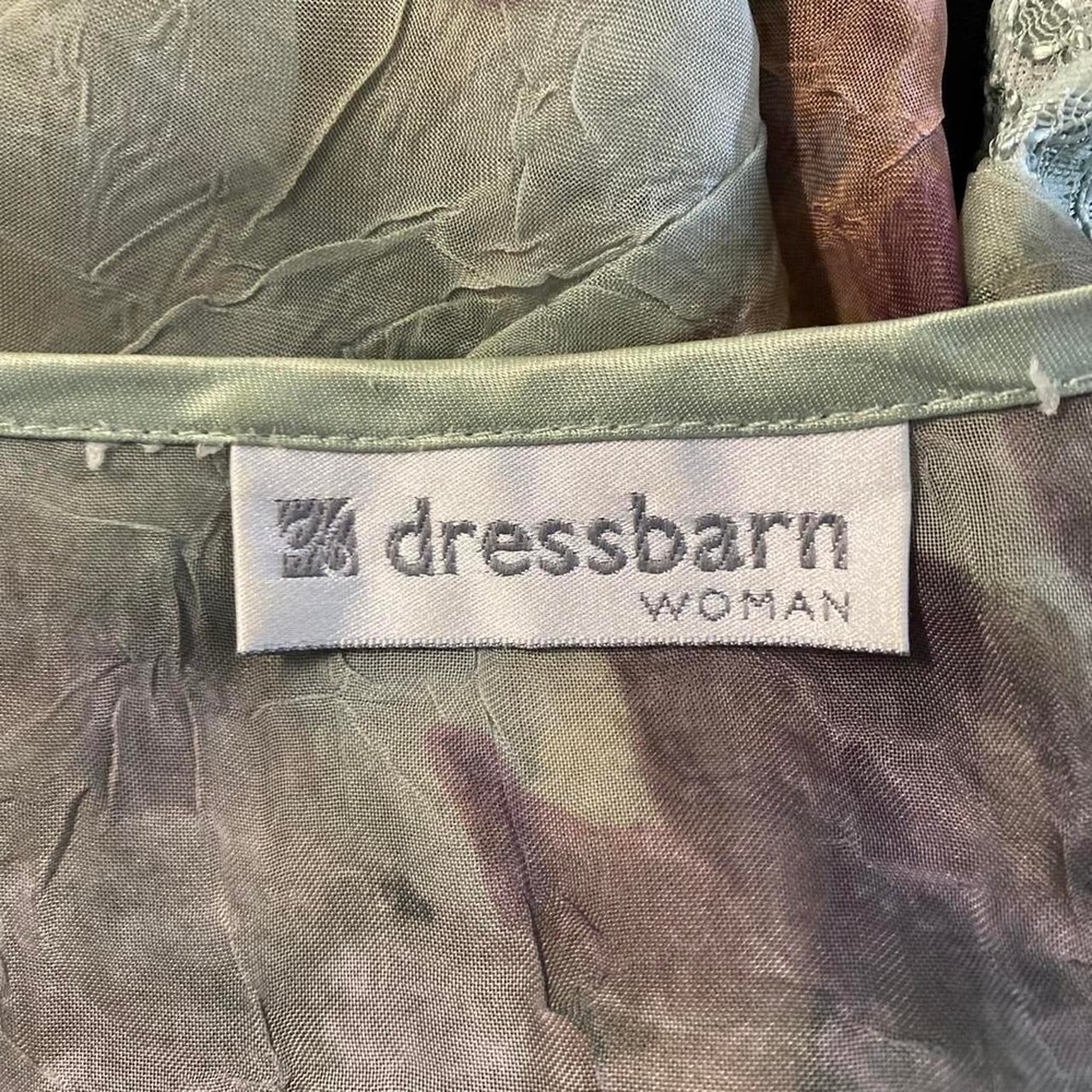Vintage Dress Barn Woman Green Floral Lace Mesh Sheer Cardigan Jacket - Picture 6 of 6